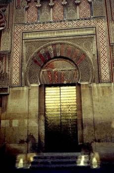 Cordoba - A Gilded Entry Door in the Mezquita